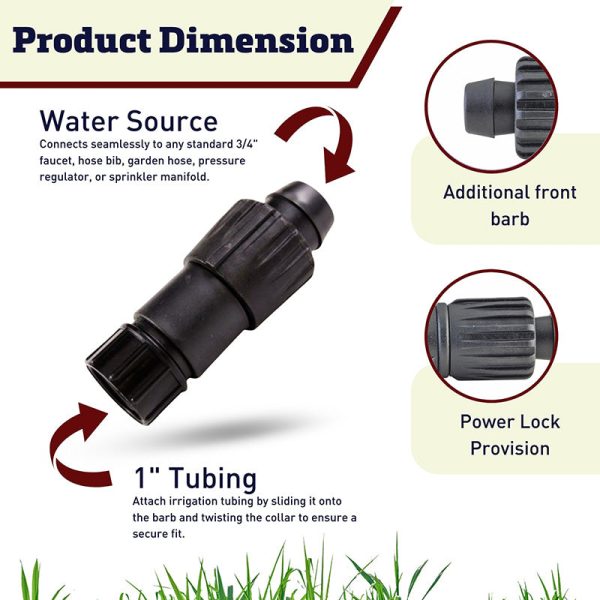 3 4 in. Female Hose to 1 in. Main Line Adaptor For Cheap - Image 2