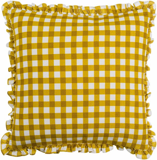 Acciai Golden Checkered Throw Pillow Hot on Sale
