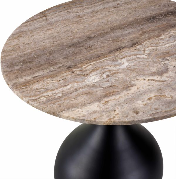 Leonstein Rustic Marble Black Pedestal End Table Sale - Image 5